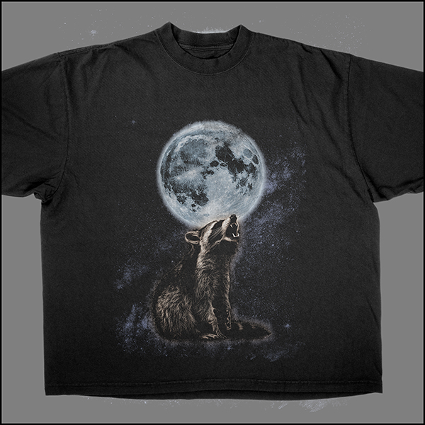 Raccoon Howling at the Moon